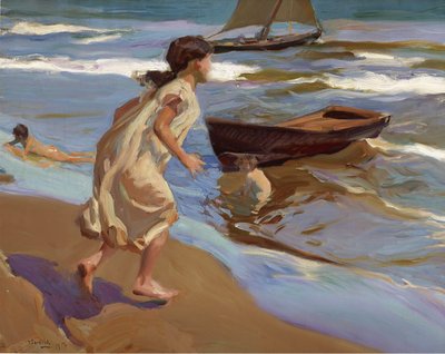 Niña entrando en el baño de Joaquín Sorolla